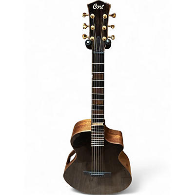 Used Cort Masterpiece Series Modern Black Trans Black Gloss Acoustic Electric Guitar