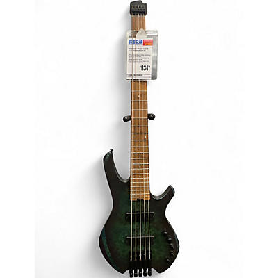 Used Cort space5 Green Electric Bass Guitar