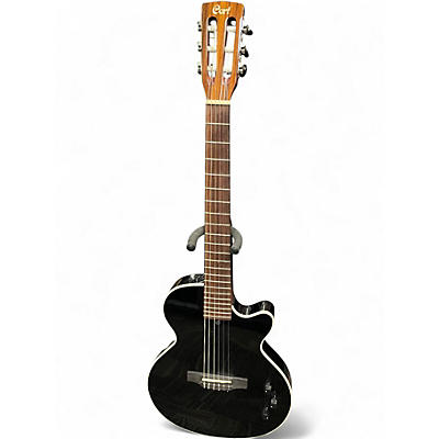 Used Cort sunset nylectric Black Classical Acoustic Electric Guitar