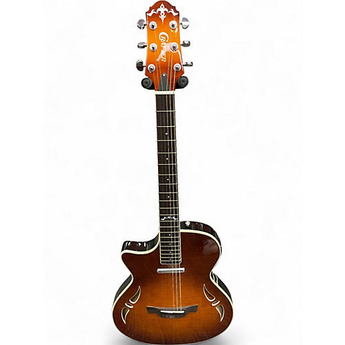 Used Crafter Guitars SA TMVS Left Handed Amber Hollow Body Electric Guitar Amber
