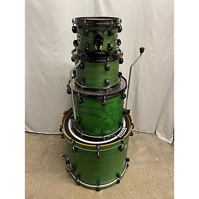 Used Crash 4 piece Chameleon Ash C2A528 Emerald Green Drum Kit
