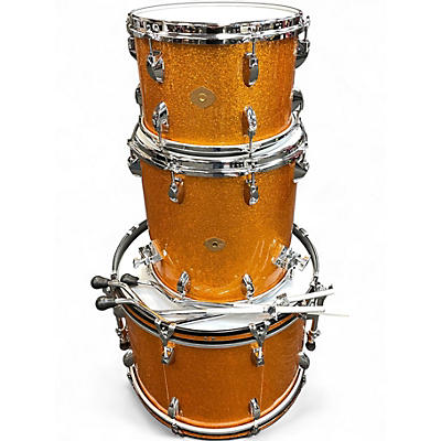 Used Craviotto 3 Piece Diamond Series Orange Sparkle Drum Kit