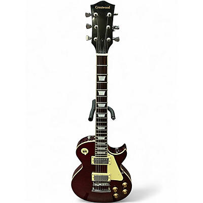 Used Crestwood Single Cut Wine Red Solid Body Electric Guitar