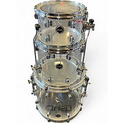 Used Crush Drums & Percussion 3 Piece Acrylic Bop Clear Drum Kit