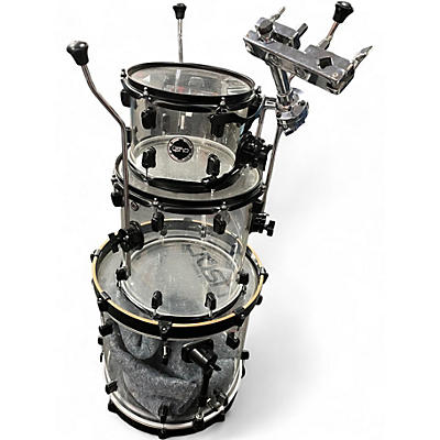 Used Crush Drums & Percussion 3 Piece Acrylic Clear Jazz Fusion Clear Drum Kit