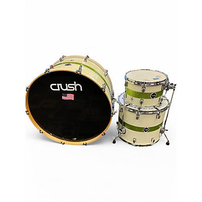 Used Crush Drums & Percussion 3 Piece Sublime Maple WHITE AND GREEN Drum Kit