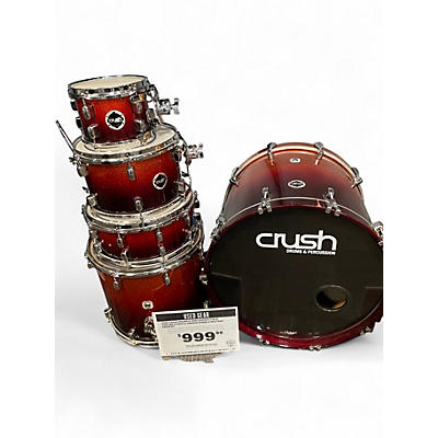 Used Crush Drums & Percussion 5 Piece Sublime E3 Maple Orange Sparkle Red Fade Drum Kit