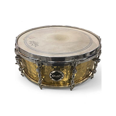 Used Crush Drums & Percussion 5.5X14 Hybrid Hand Hammered Steel Snare Antique Gold Drum