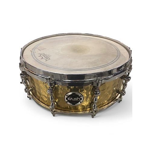 Used Crush Drums & Percussion 5.5X14 Hybrid Hand Hammered Steel Snare Antique Gold Drum Antique Gold 10