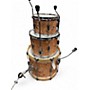 Used Custom 3 Piece 3PC Natural Drum Kit Natural