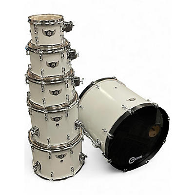 Used D3 Percussion 6 Piece Custom Polar White Drum Kit