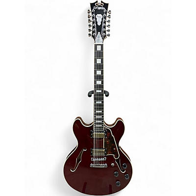 Used D'Angelico 12 String DAPDCTWNCSCB12 Trans Red Hollow Body Electric Guitar