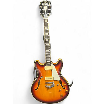 Used D'Angelico DAPDCVSBCSCB9EX 3 Color Sunburst Hollow Body Electric Guitar