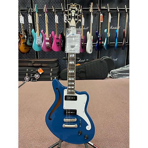 D'Angelico Used D'Angelico DELUXE BEDFORD SS/P90 Blue Hollow Body Electric Guitar Blue