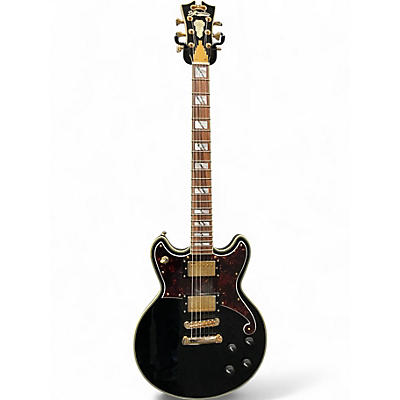 Used D'Angelico DELUXE BRIGHTON Black Solid Body Electric Guitar