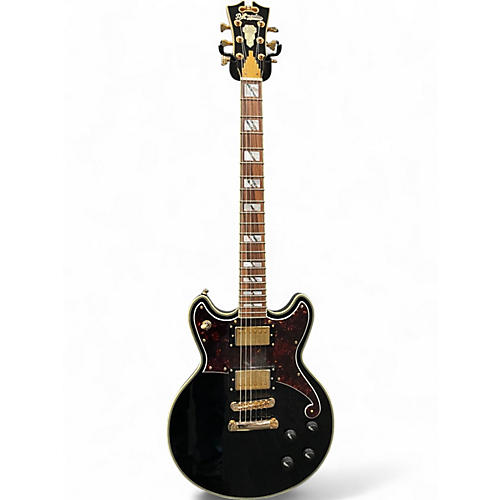 Used D'Angelico DELUXE BRIGHTON Black Solid Body Electric Guitar Black