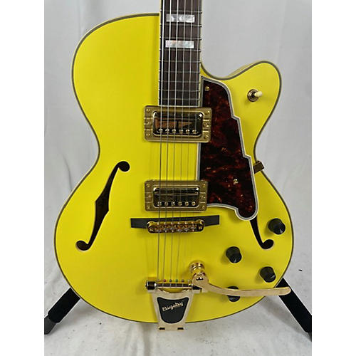 D'Angelico Used D'Angelico DLX 175 Matte Yellow Hollow Body Electric Guitar Matte Yellow