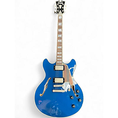 Used D'Angelico Deluxe DC Sapphire Pro Blue Sapphire Hollow Body Electric Guitar
