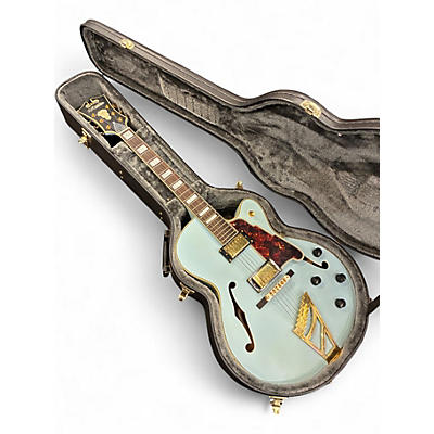 Used D'Angelico Deluxe DH Matte Powder Blue Hollow Body Electric Guitar