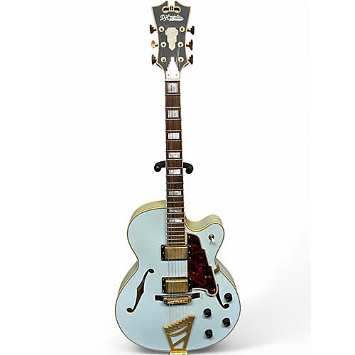 Used D'Angelico Deluxe DLX DH Blue Hollow Body Electric Guitar Blue