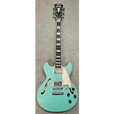 D'Angelico Used D'Angelico Deluxe Mini Surf Green Hollow Body Electric Guitar