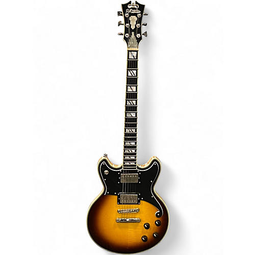 Used D'Angelico Deluxe Series Brighton Vintage Sunburst Solid Body Electric Guitar Vintage Sunburst