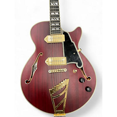 Used D'Angelico Deluxe Series SS BARI Wine Red Baritone Guitars