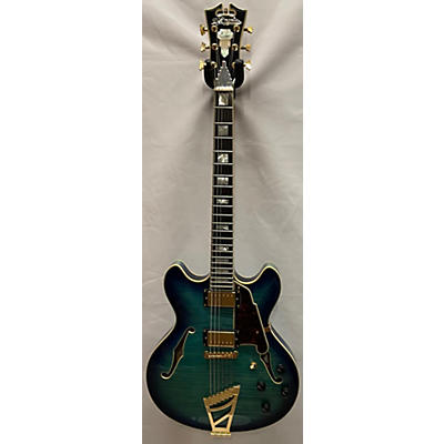 D'Angelico Used D'Angelico EXDC Blue Burst Hollow Body Electric Guitar