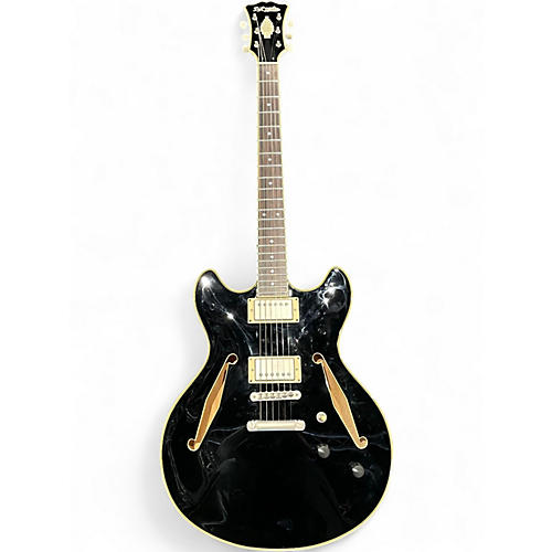 Used D'Angelico Excel DC Tour Black Hollow Body Electric Guitar Black