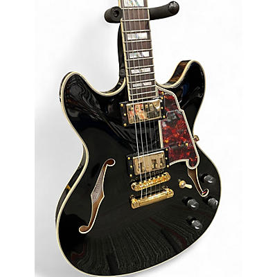 Used D'Angelico Excel Series DC Black Hollow Body Electric Guitar