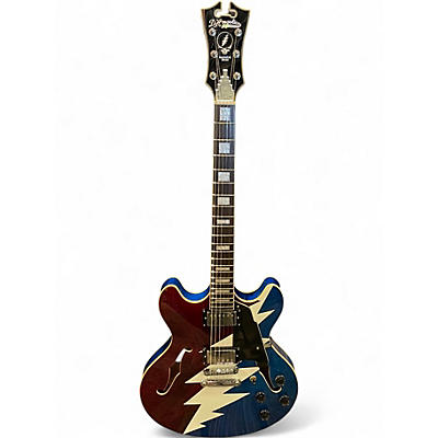 Used D'Angelico Grateful Dead Red White and Blue Hollow Body Electric Guitar