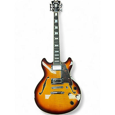 Used D'Angelico MINI DC 2 Tone Sunburst Hollow Body Electric Guitar