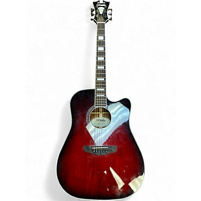 Used D'Angelico PREMIER BOWERY Crimson Red Burst Acoustic Electric Guitar