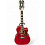 Used D'Angelico PREMIER FULTON Crimson Red Trans 12 String Acoustic Electric Guitar Crimson Red Trans