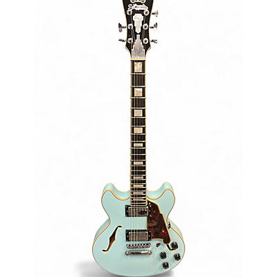 Used D'Angelico PREMIER MINI DC Blue Hollow Body Electric Guitar