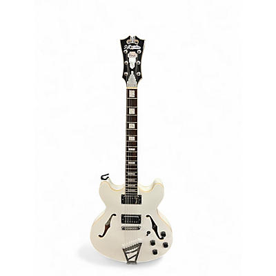 Used D'Angelico Premier DAPDCSWHCTCB White Hollow Body Electric Guitar