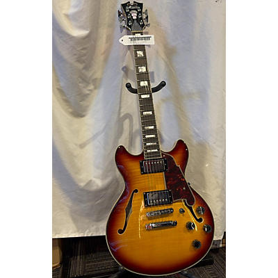 D'Angelico Used D'Angelico Premier DC Mini XT Vintage Sunburst Hollow Body Electric Guitar