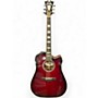 Used D'Angelico Premier Delancey Cutaway Dreadnought RED Acoustic Electric Guitar RED