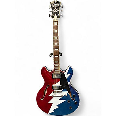 Used D'Angelico Premier Grateful Dead DC Red White and Blue Hollow Body Electric Guitar