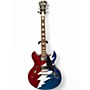 Used D'Angelico Premier Grateful Dead DC Red White and Blue Hollow Body Electric Guitar Red White and Blue