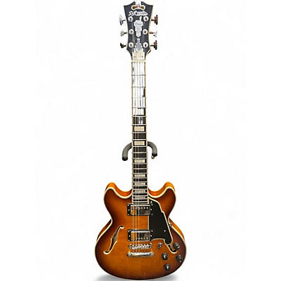 Used D'Angelico Premier Mini DC Dark Iced Tea Burst Hollow Body Electric Guitar