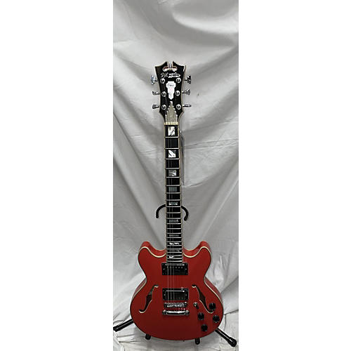 D'Angelico Used D'Angelico Premier Mini DC Red Hollow Body Electric Guitar Red