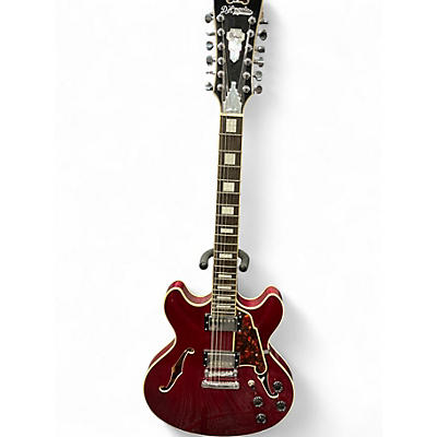 Used D'Angelico Premier Series DC 12 String Red Hollow Body Electric Guitar
