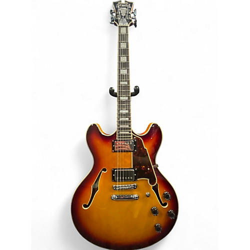 Used D'Angelico Premier Series DC  2 Tone Sunburst Hollow Body Electric Guitar 2 Tone Sunburst