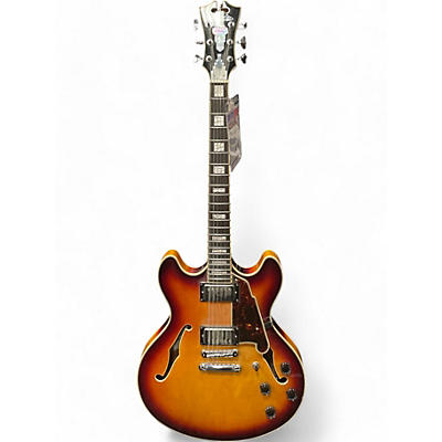 D'Angelico Used D'Angelico Premier Series DC 3 Tone Sunburst Hollow Body Electric Guitar