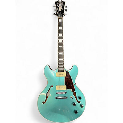 Used D'Angelico Premier Series DC BLUE Hollow Body Electric Guitar