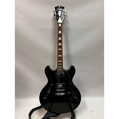 D'Angelico Used D'Angelico Premier Series DC Black Hollow Body Electric Guitar