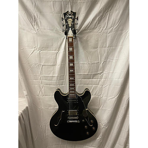 D'Angelico Used D'Angelico Premier Series DC Black Hollow Body Electric Guitar Black