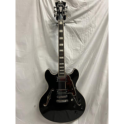 D'Angelico Used D'Angelico Premier Series DC Black Hollow Body Electric Guitar