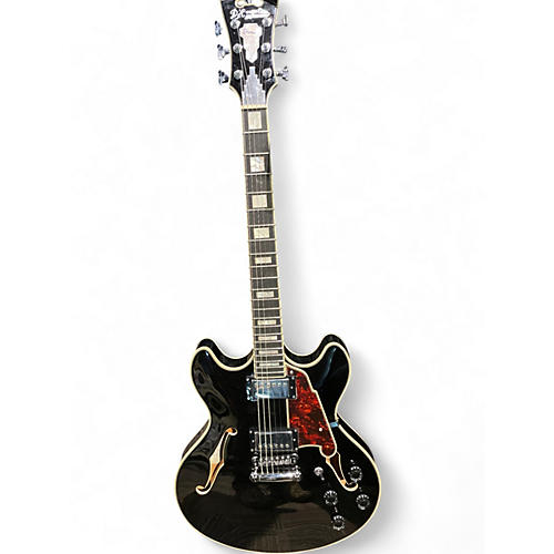 Used D'Angelico Premier Series DC Black Hollow Body Electric Guitar Black